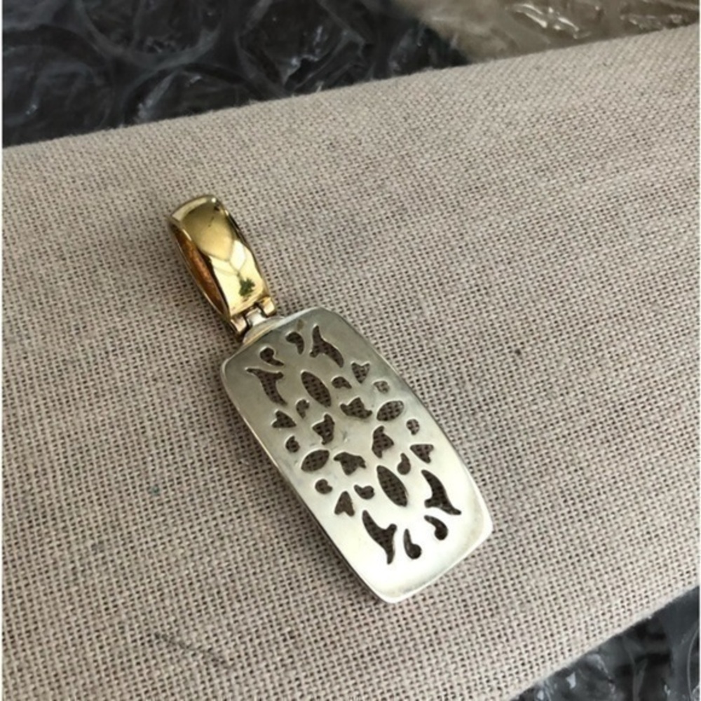 Sterling Silver and Gold Two-Tone Filigree Pendant - Women's Jewelry